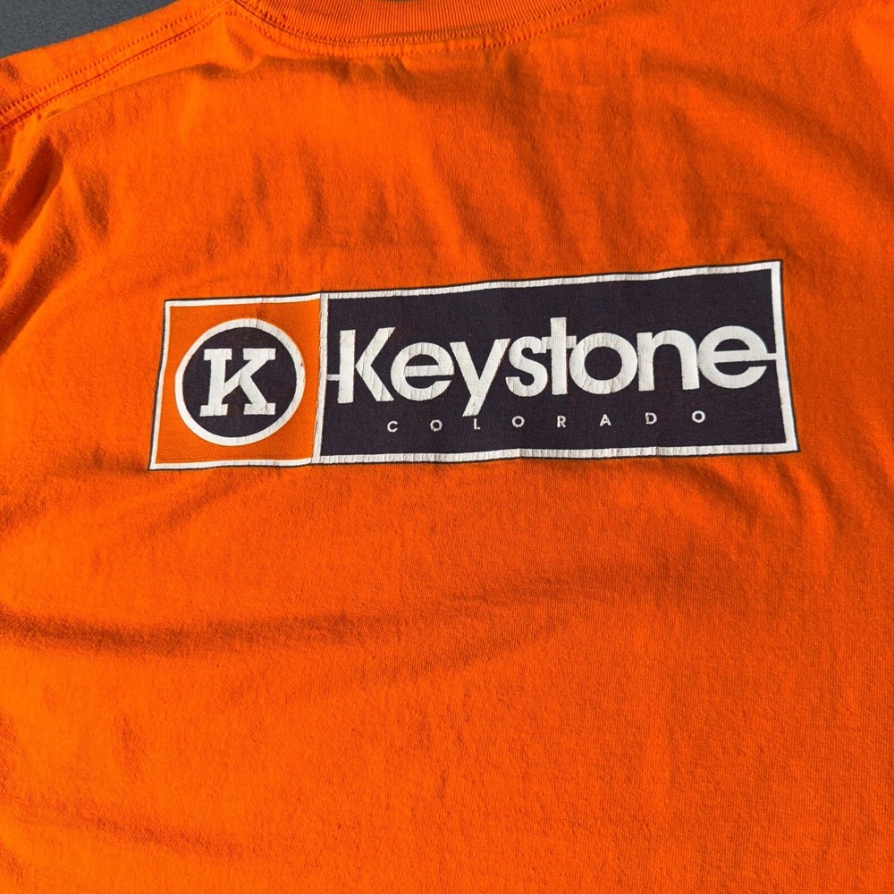 Gildan Keystone Colorado TShirt Mens XL Orange Long Sleeve Elevation 11,640 - Picture 4 of 10